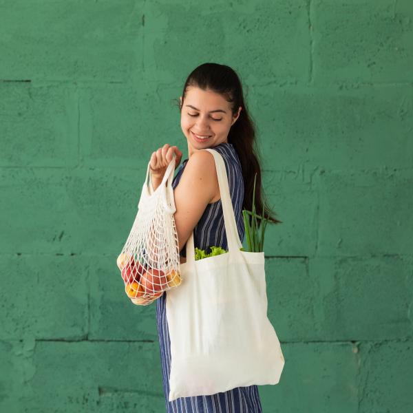 woman with bags of shopping