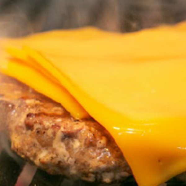 cheese melting on burger