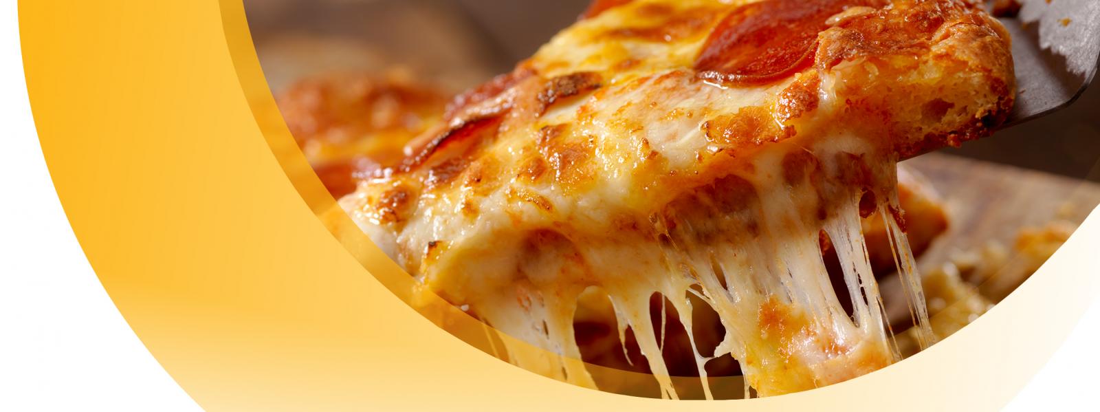 image of CheddMax cheese on a pizza